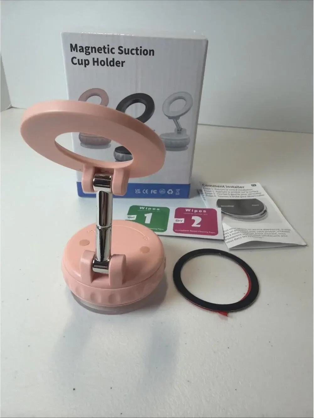 Magnetic Suction Cup Phone Holder ~ Pink